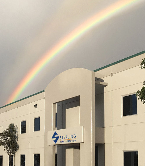 Rainbow over the Sterling Transportation offices